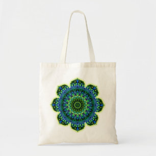 Tote Bag bleu vert mandala