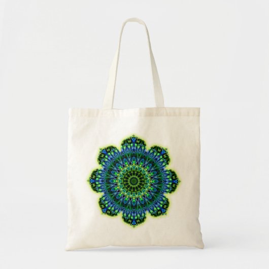 Tote Bag bleu vert mandala (Devant)