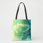 Tote Bag Bleu Vert Océan Abstrait (Devant)