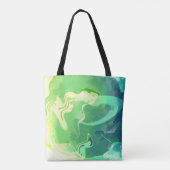 Tote Bag Bleu Vert Océan Abstrait (Dos)