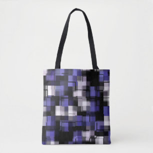 Tote Bag Bleu violet noir blanc tendance