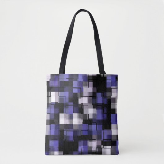 Tote Bag Bleu violet noir blanc tendance (Devant)
