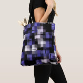 Tote Bag Bleu violet noir blanc tendance (De près)