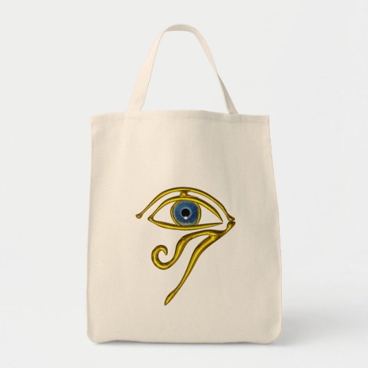 TOTE BAG BLEUE TALISMAN / OEIL OR HORUS (Devant)