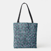 Tote Bag Bleus en fleurs brillantes (Dos)