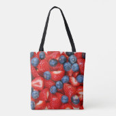 Tote Bag Bleus et fraises (Dos)