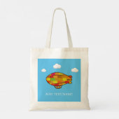 Tote Bag Blimp Bleu Dans Ciel Bleu (Dos)