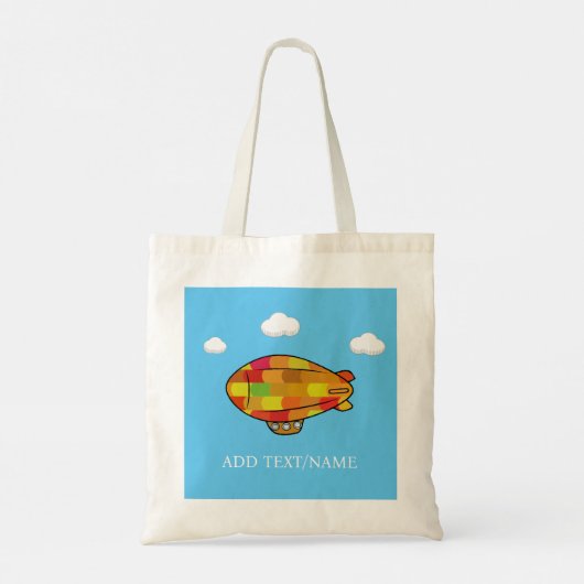 Tote Bag Blimp Bleu Dans Ciel Bleu (Dos)