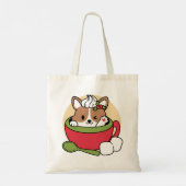 Tote Bag Bliss de cacao d'hiver - Chien mignon en mode Mug (Dos)