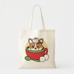 Tote Bag Bliss de cacao d'hiver - Chien mignon en mode Mug