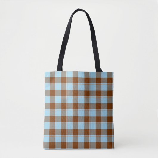 Tote Bag Blizzard Blue and Livid Brown Plaid (Devant)