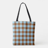 Tote Bag Blizzard Blue and Livid Brown Plaid (Dos)