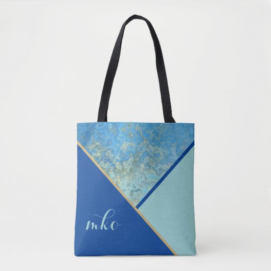 Tote Bag Bloc couleur bleu (Devant)