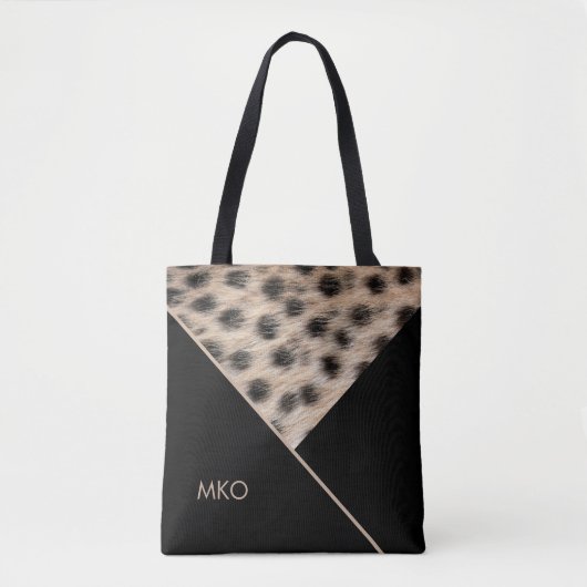 Tote Bag Bloc de couleur avec impression d'animal (Devant)