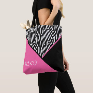 Tote Bag Bloc de couleur avec impression Zebra