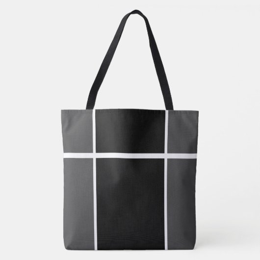 Tote Bag Bloc de couleur blanc foncé noir professionnel (Devant)