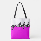 Tote Bag Bloc de couleur blanc noir rose chaud (Dos)