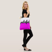 Tote Bag Bloc de couleur blanc noir rose chaud (Sur le modèle)