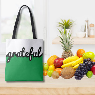 Tote Bag Bloc de couleur blanc noir vert gracieux