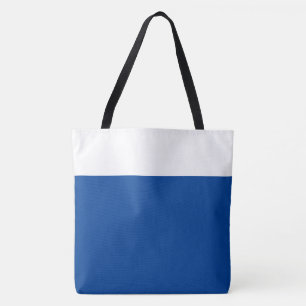 Tote Bag Bloc de couleur bleu profond et blanc professionne