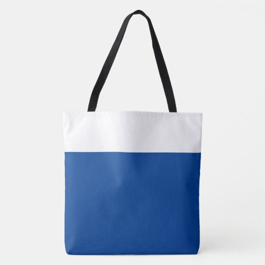 Tote Bag Bloc de couleur bleu profond et blanc professionne (Devant)
