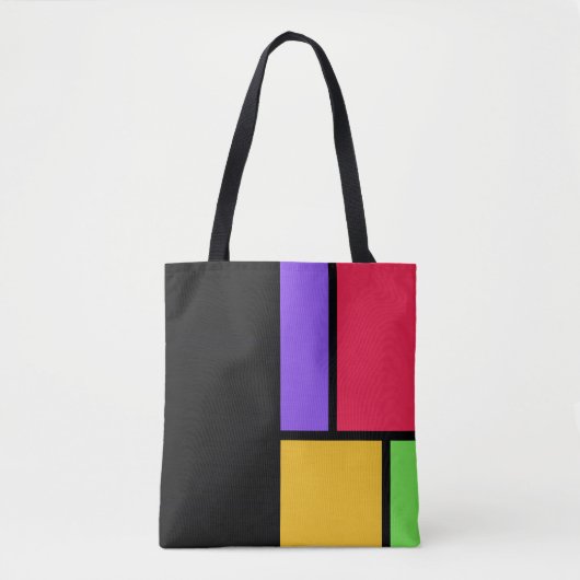 Tote Bag Bloc de couleur d'inspiration mondrienne (Devant)