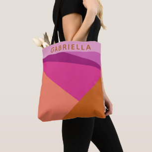 Tote Bag Bloc de couleur géométrique en pourpre Personnalis