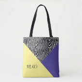 Tote Bag Bloc de couleur jaune et violet (Devant)