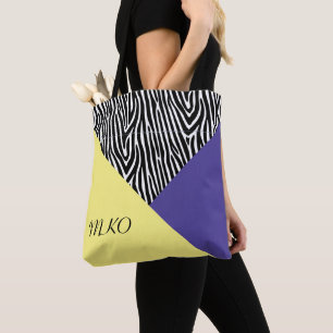 Tote Bag Bloc de couleur jaune et violet