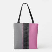 Tote Bag Bloc de couleur rose et gris (Dos)