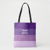 Tote Bag Blocage couleur violet bande horizontale (Devant)