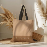 Tote Bag Blocage de couleur de fond personnalisé<br><div class="desc">Sac fourre-tout de bloc de couleur personnalisé. Personnalisez avec des titres sur le devant (par exemple : Bridesmaid, Maid of Honor, Wedding Party, 40th Birthday Bash, To the Market, Mariage Welcome bag avec vos noms et date sur le dos) et nom(s) sur le dos. Ou supprimer le(s) champ(s) de texte...</div>