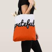Tote Bag Blocage de couleur orange noire (De près)