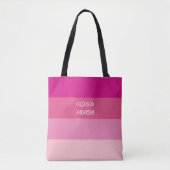 Tote Bag Blocage de couleur rose, bande horizontale (Devant)