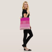 Tote Bag Blocage de couleur rose, bande horizontale (Sur le modèle)