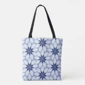 Tote Bag Blocage Imprimer Carrelage Fleurs bleues (Dos)