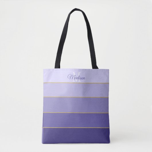 Tote Bag Blocs couleur violet Ombre personnalisés (Devant)