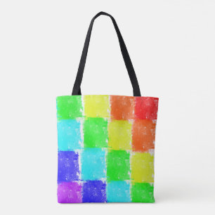 Tote Bag Blocs de couleur arc-en-ciel modernes