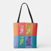 Tote Bag Blocs de couleurs d'art Labrador (Dos)