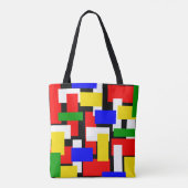 Tote Bag Blocs rouge, jaune, noir, bleu et vert (Dos)