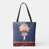 Tote Bag Blond blond Girl Soft Shoe Blue, Red (Dos)