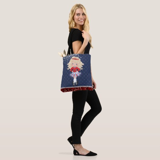 Tote Bag Blond blond Girl Soft Shoe Blue, Red (Sur le modèle)