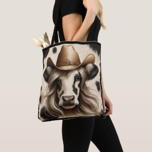 Tote Bag Blonde Country Cow Girl Drôle