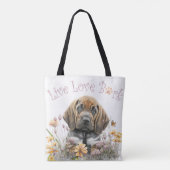 Tote Bag Bloodhound Chien Maman Floral (Dos)