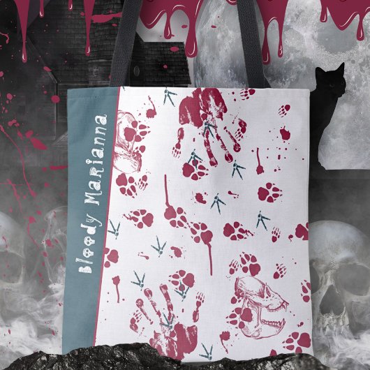 Tote Bag Bloody Halloween Skull Trick ou Treat