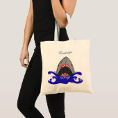 Tote Bag Bloody Shark Jaws Thunder_Cove (Devant (produit))
