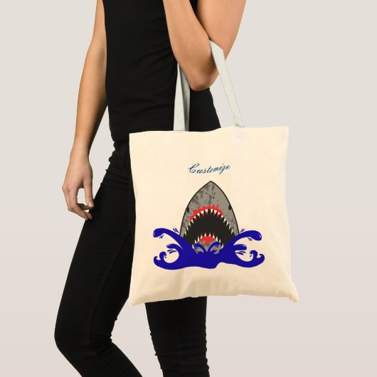 Tote Bag Bloody Shark Jaws Thunder_Cove (Devant (produit))