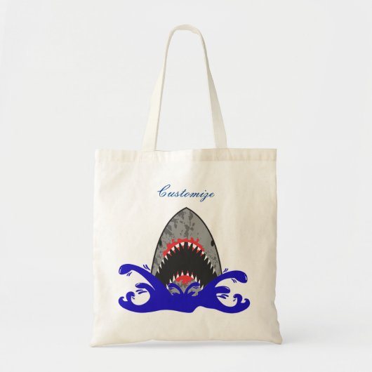 Tote Bag Bloody Shark Jaws Thunder_Cove (Devant)