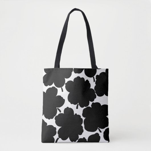 Tote Bag Bloom monochrome noir et blanc (Devant)