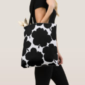 Tote Bag Bloom monochrome noir et blanc (De près)